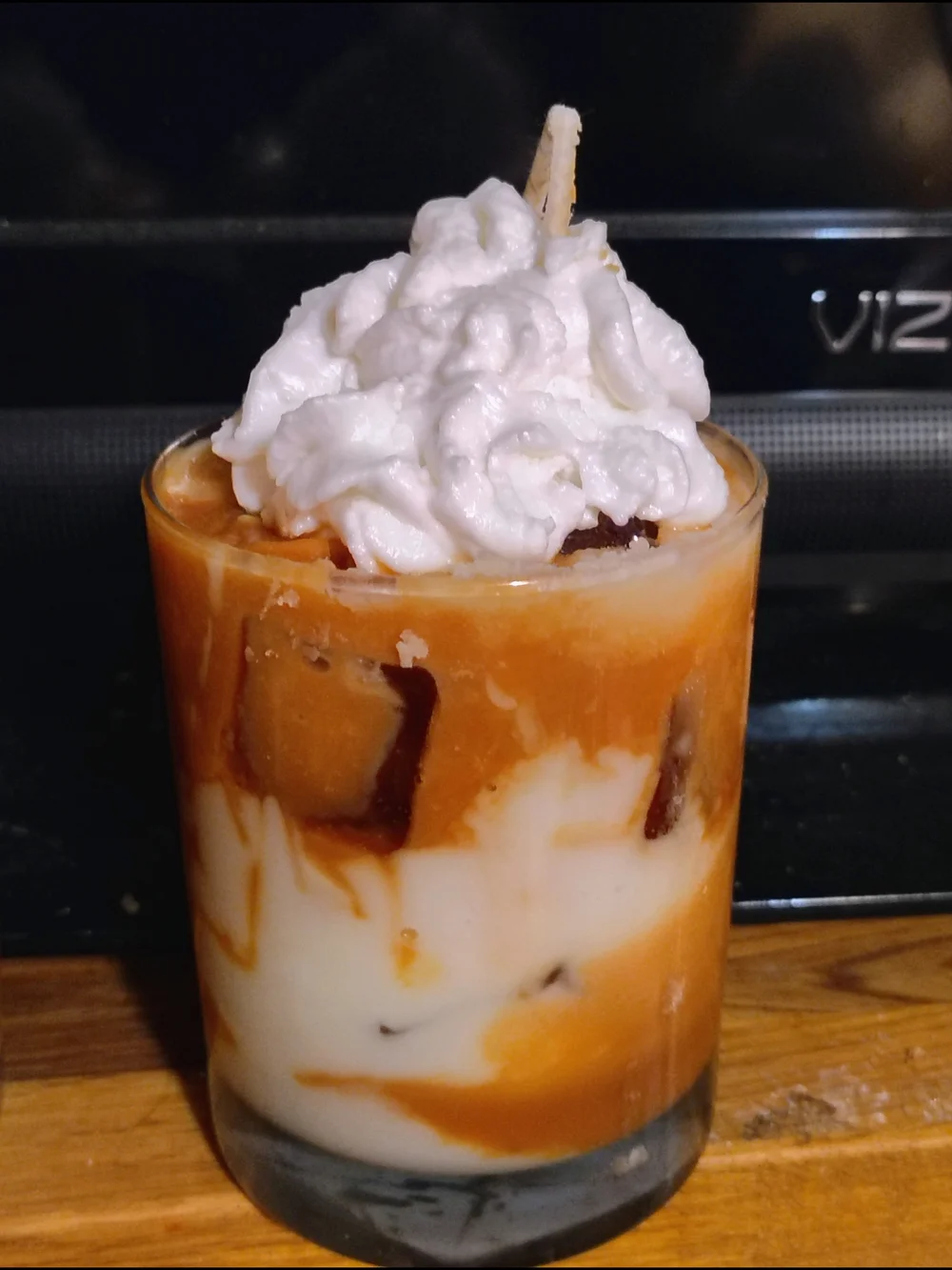 White and Caramel Decorative Party Glass - Unbranded